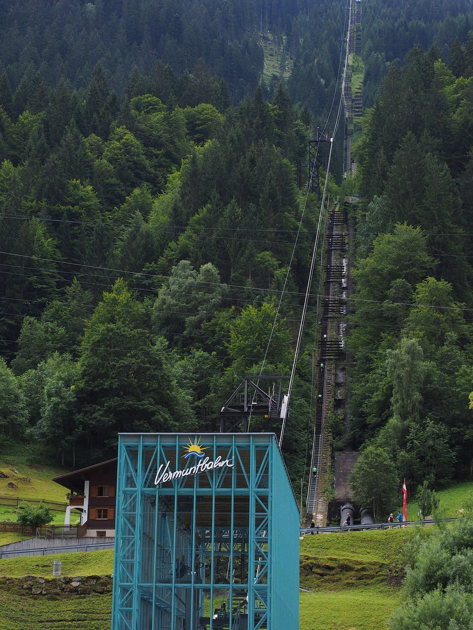 Montafonerio Laiptinė, Laiptai, Pakilti, Kalnas, Montafon, Vermuntbahn, Kabelis, Vorarlbergas, Partenen, Priežiūros Laiptai