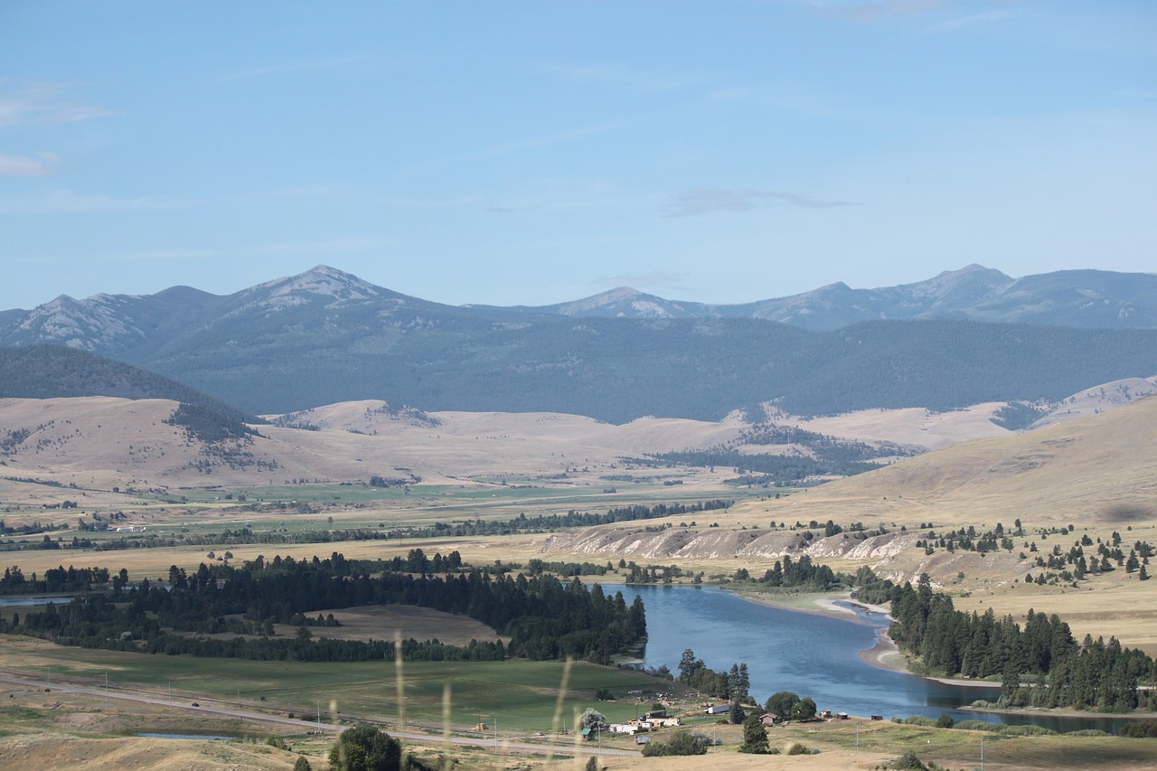 Montana, Panorama, Kraštovaizdis, Gamta, Vaizdingas, Kalnas, Dangus, Vasara, Usa, Upė