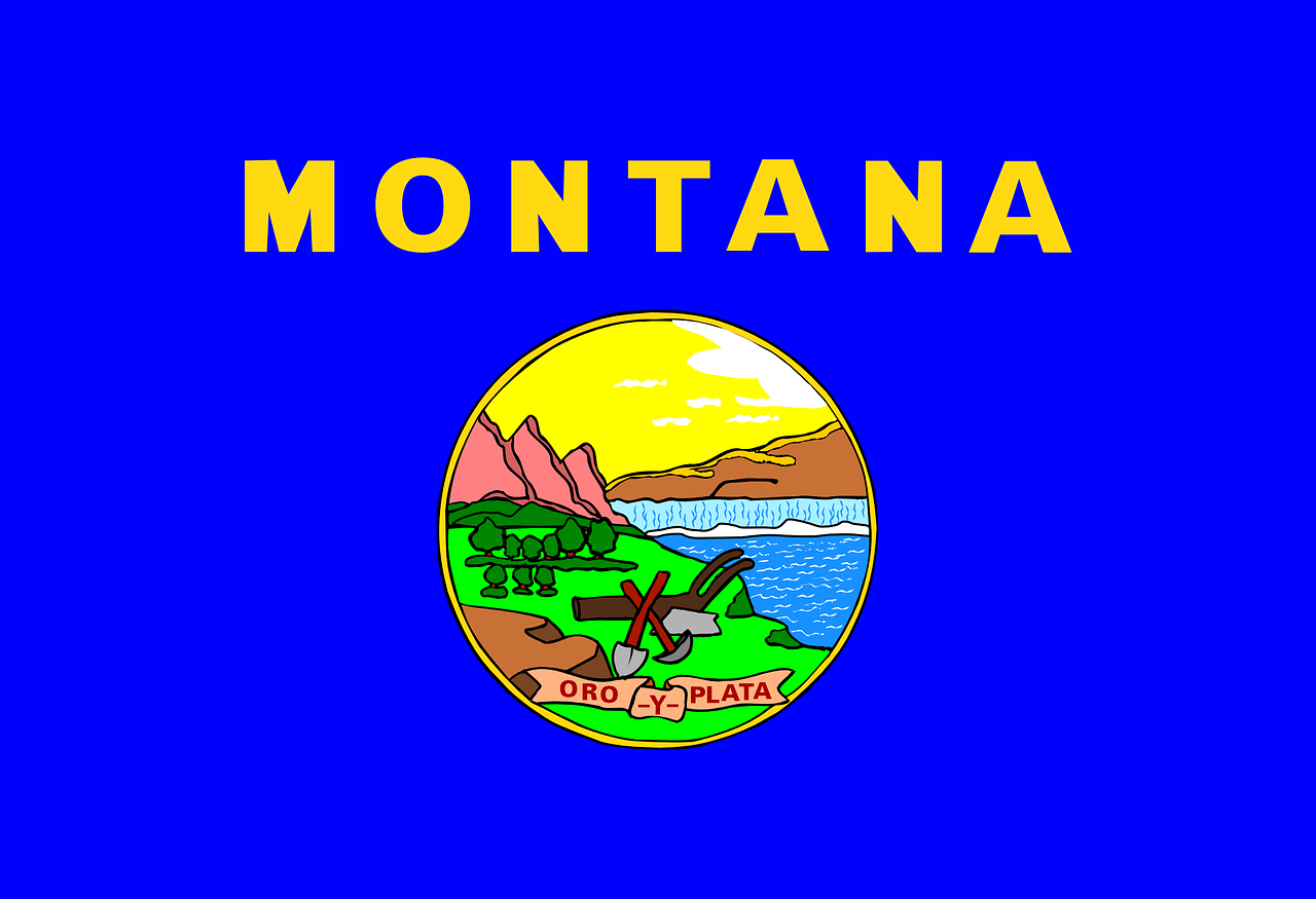 Montana, Valstybės Vėliava, Mėlynas, Valstybės Antspaudas, Vėliava, Usa, Nemokama Vektorinė Grafika, Nemokamos Nuotraukos,  Nemokama Licenzija