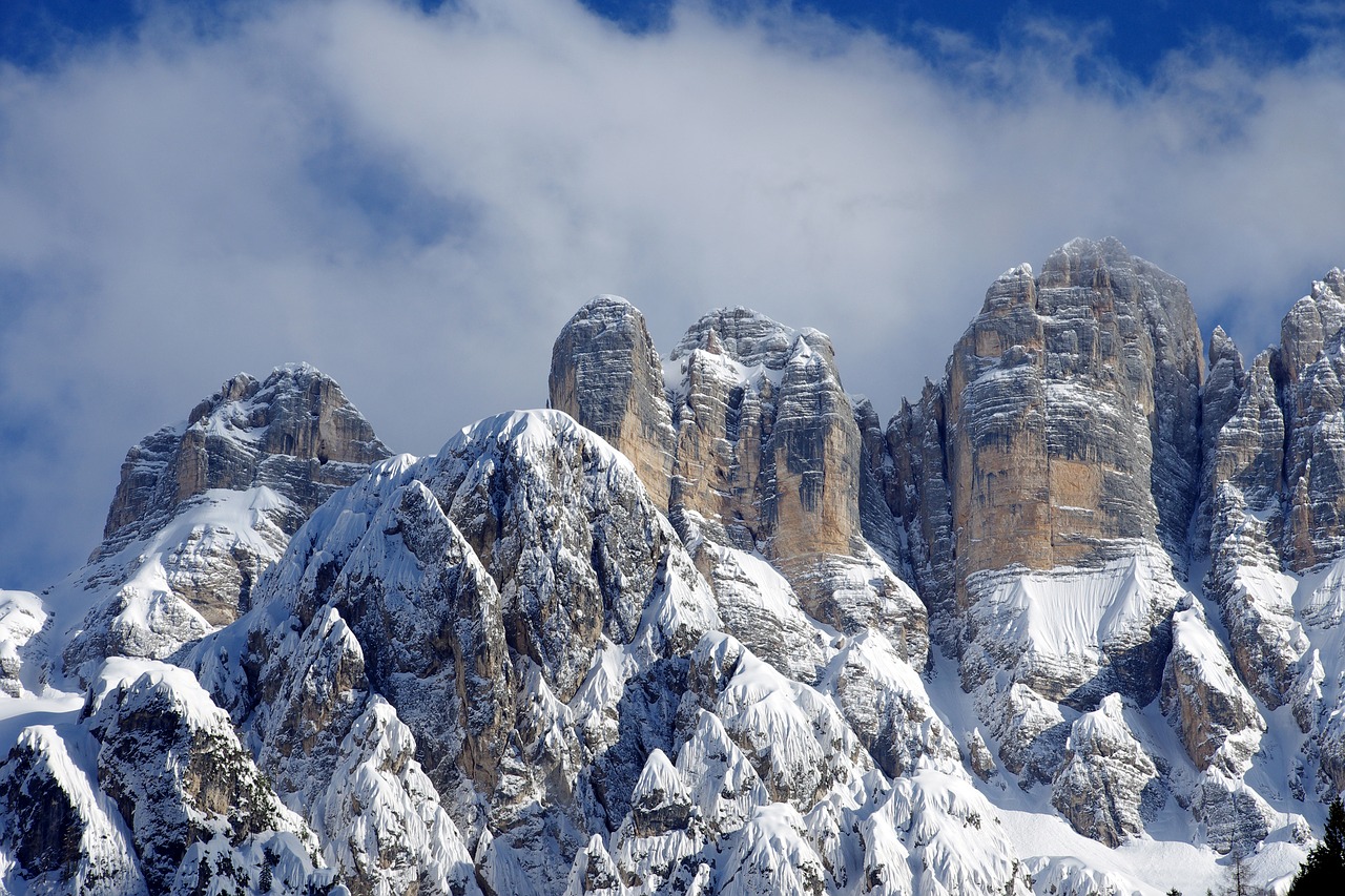 Monte Civetta, Allegė, Dolomitai, Veneto, Belluno, Italy, Alpės, Sniegas, Žiemos Peizažas, Kalnas