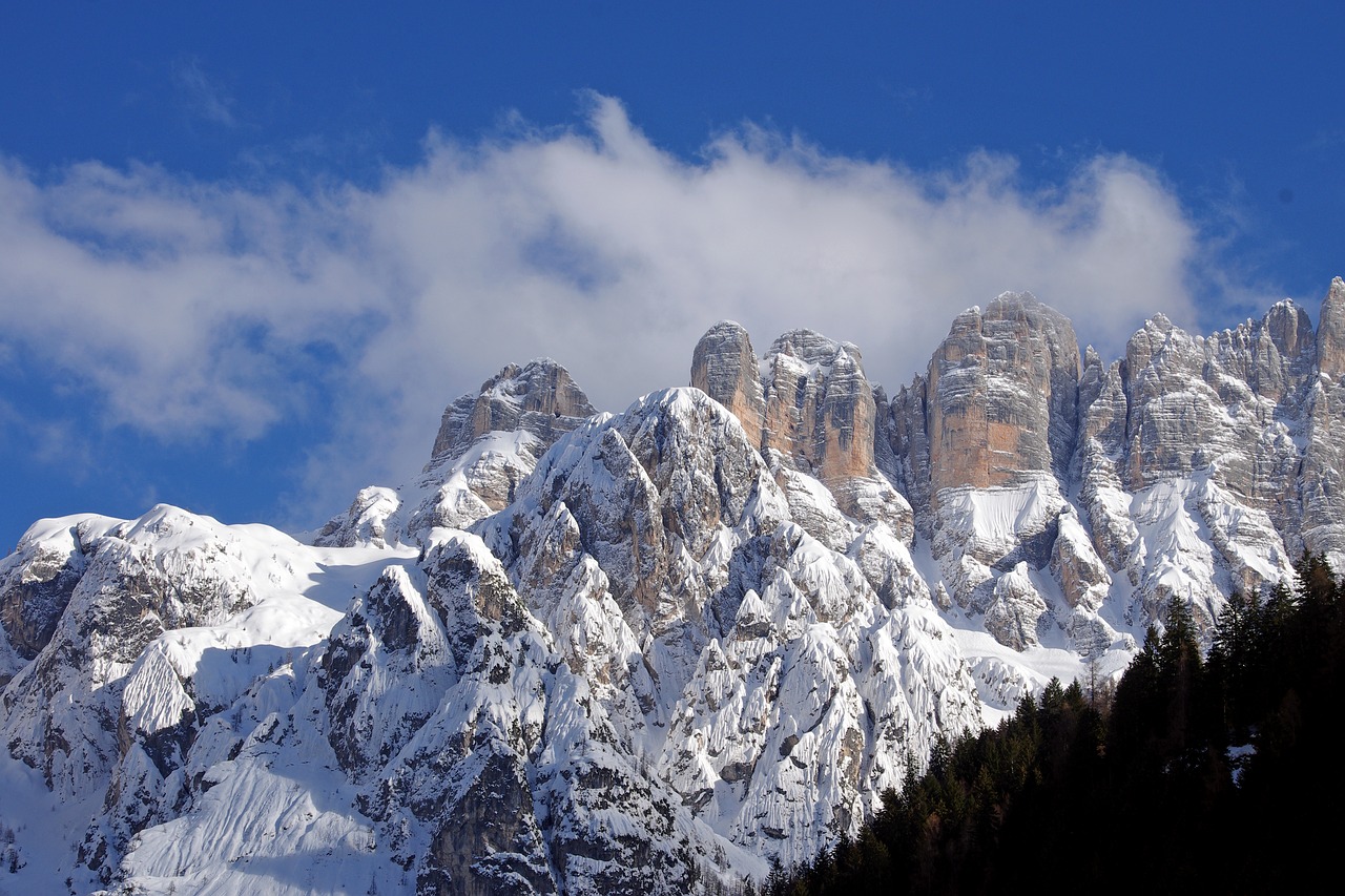 Monte Civetta, Allegė, Dolomitai, Veneto, Belluno, Italy, Alpės, Sniegas, Žiemos Peizažas, Kalnas