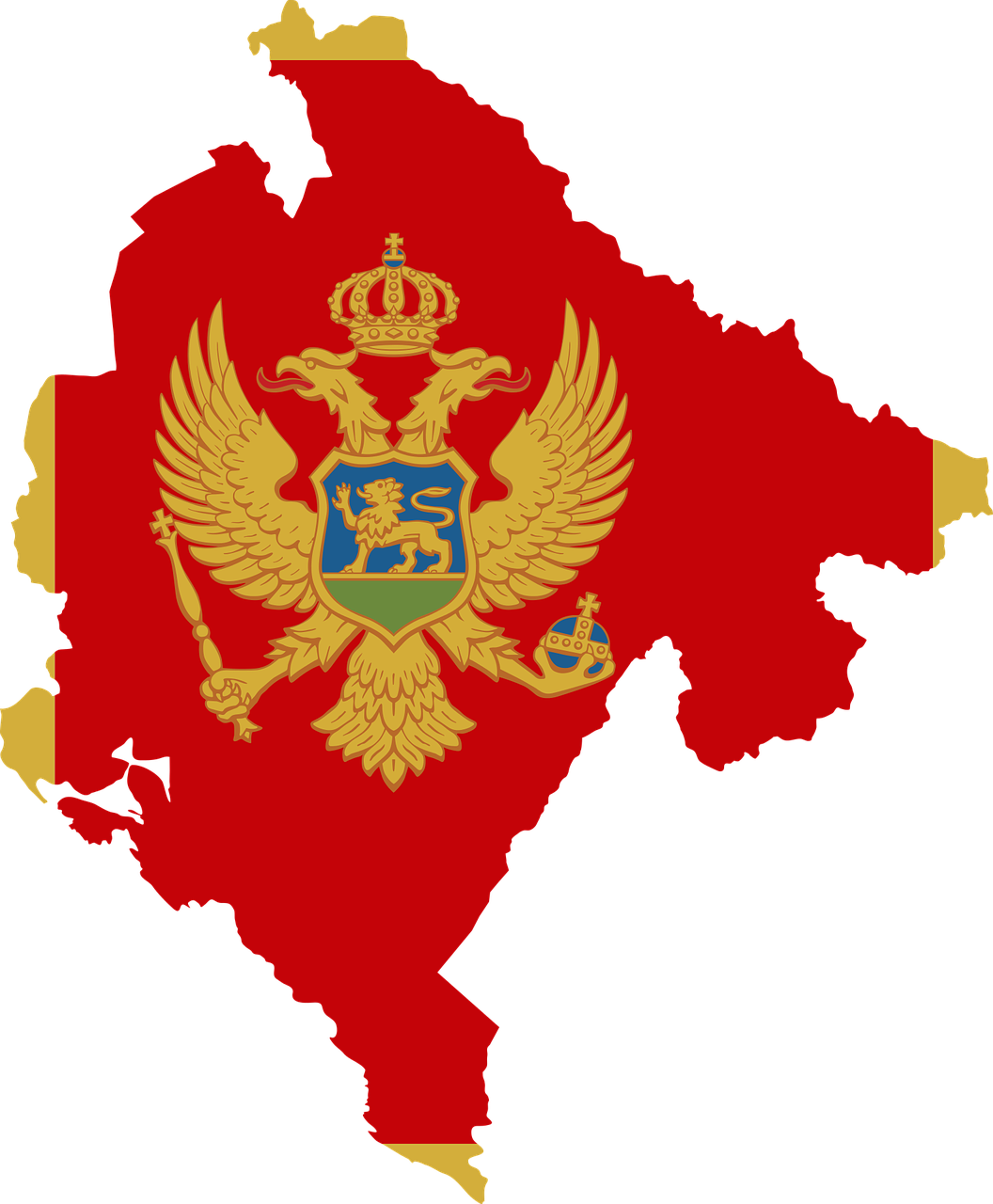 Montenegro, Šalis, Europa, Vėliava, Sienos, Žemėlapis, Tauta, Geografija, Kartografija, Svg
