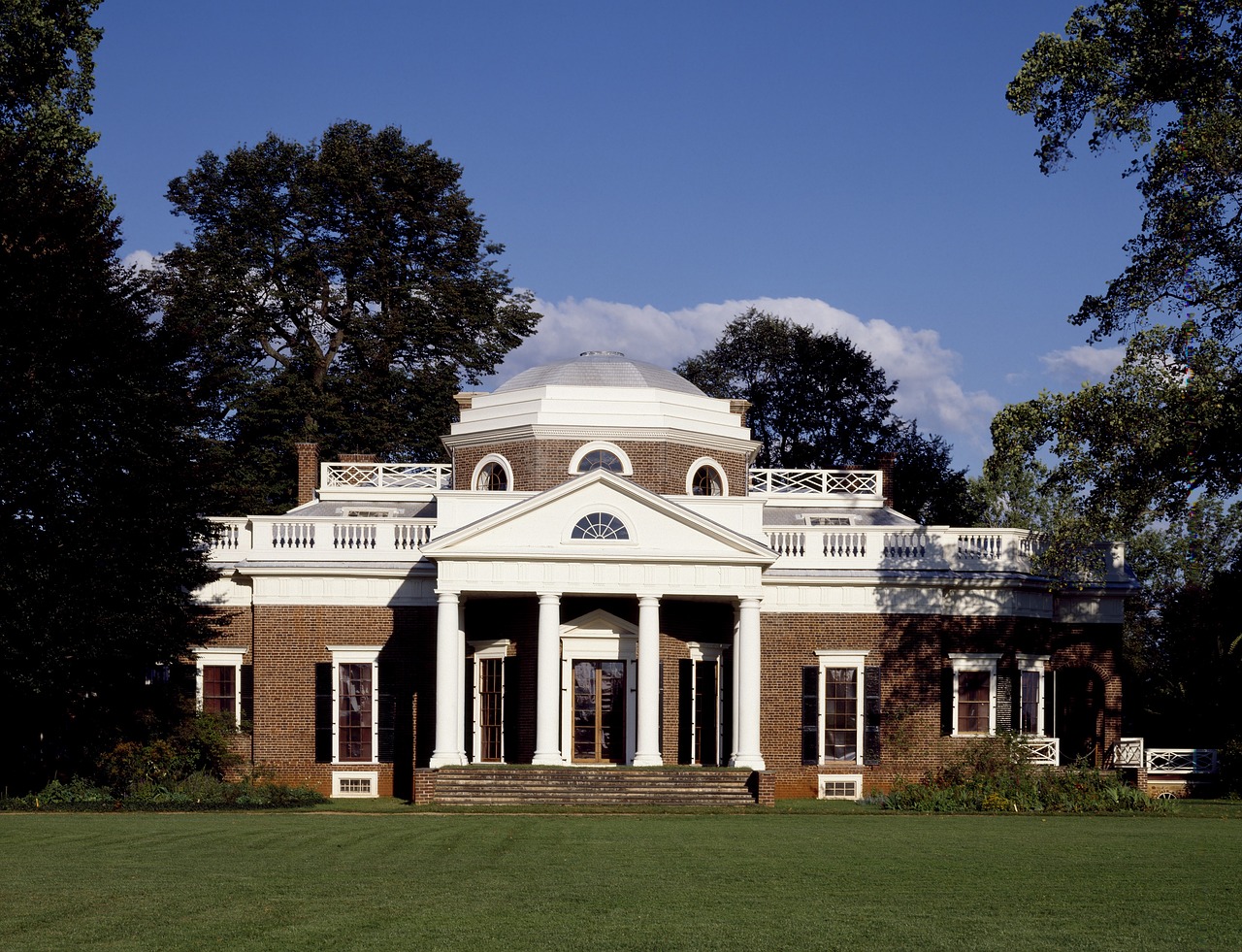 Monticello, Namai, Istorinis, Tomas Džefersonas, Prezidentas, Architektūra, Priekinis, Istorinis, Virginia, Usa