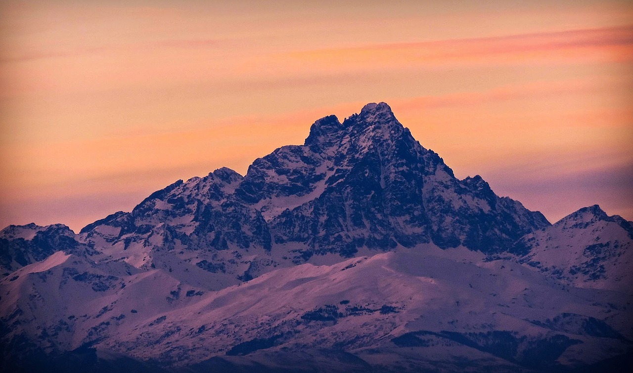 Monviso, Piemonte, Italy, Saulėlydis, Kalnas, Kalnai, Viršuje, Kraštovaizdis, Peizažai, Dangus