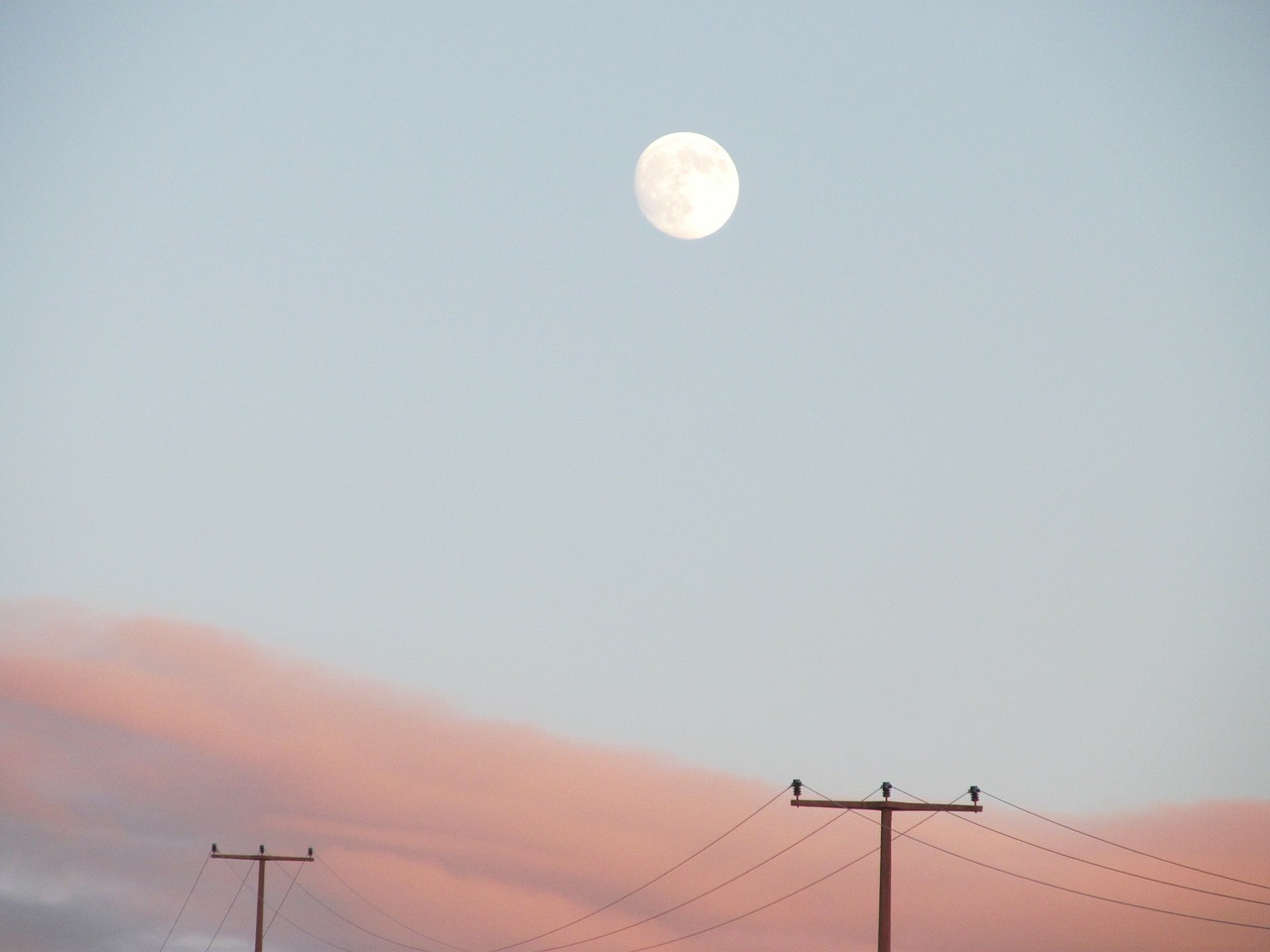 Mėnulis, Dangus, Afterglow, Saulėlydis, Moonrise, Vakarinis Dangus, Abendstimmung, Strommast, Nuotaika, Elektros Laidai