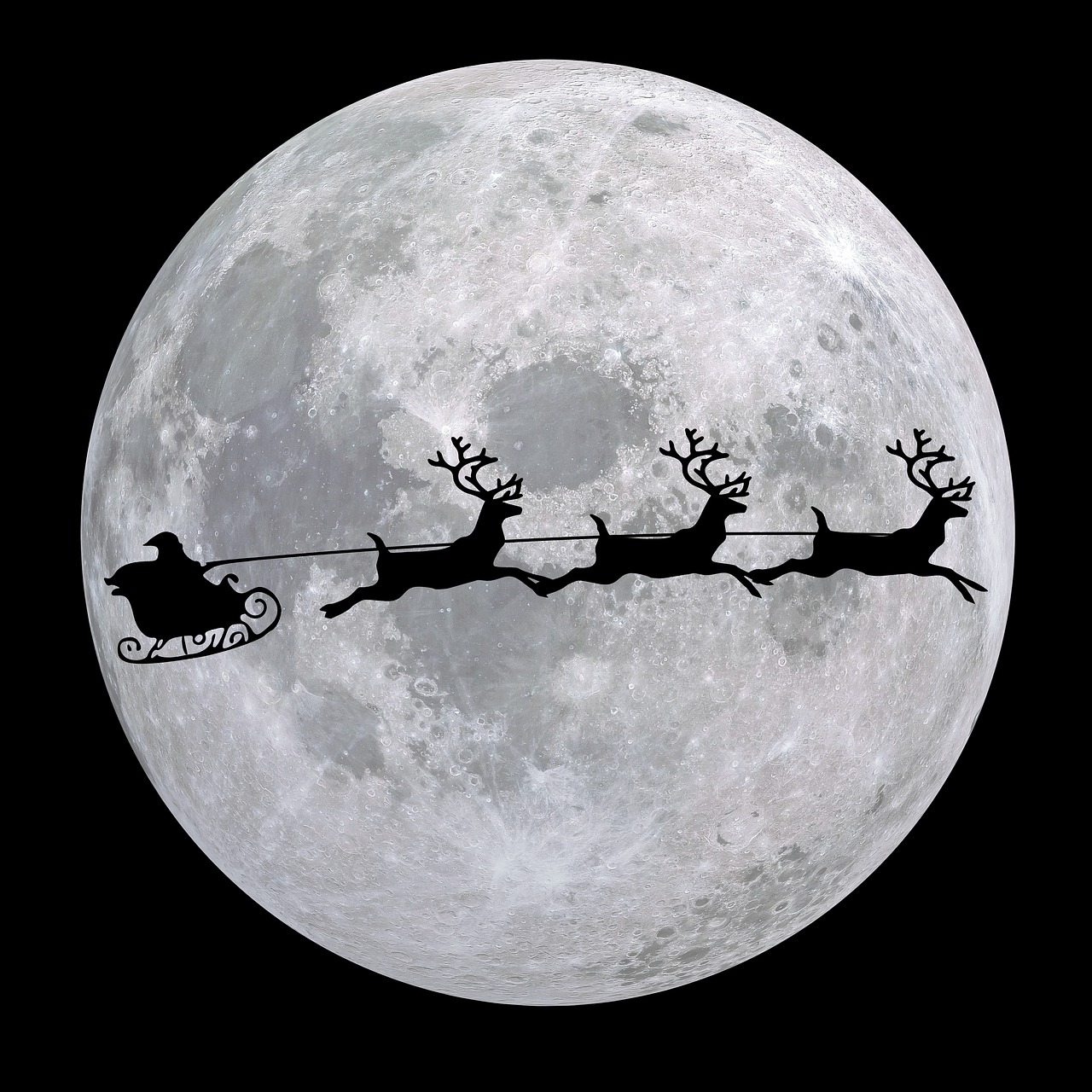 Mėnulis, Planeta, Nikolas, Šiaurės Elnių Rogės, Kalėdos, Nemokamos Nuotraukos,  Nemokama Licenzija