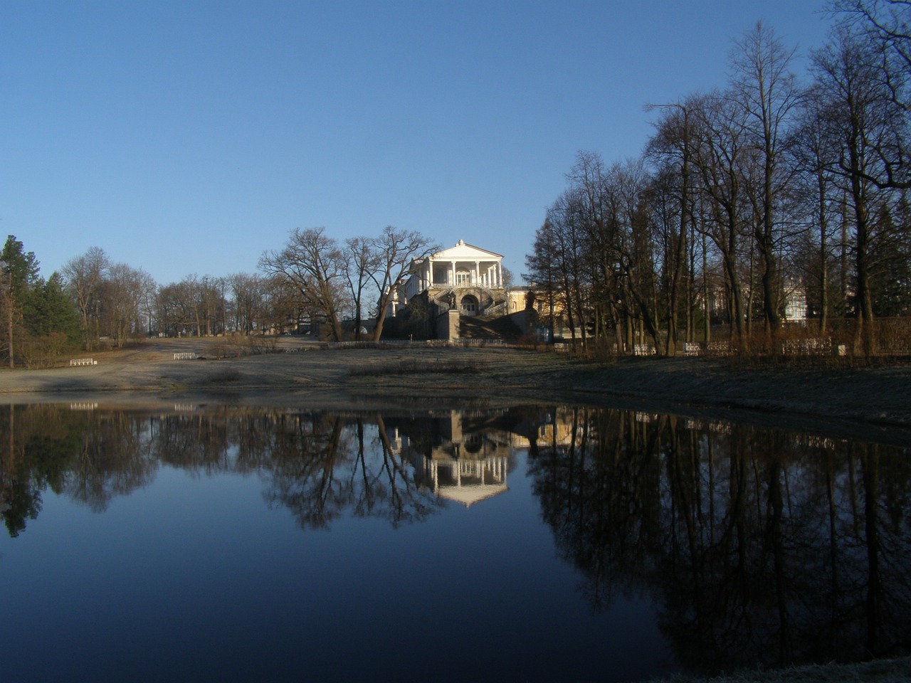 Rytas, Dangus, Parkas, Rūmai, Architektūra, Medžiai, Tvenkinys, Pavasaris, Nemokamos Nuotraukos,  Nemokama Licenzija