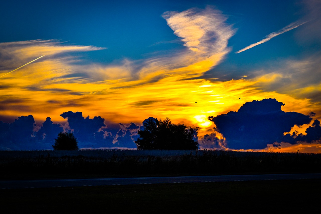 Morningsky, Dangus, Cloudscape, Dramatiškas, Debesis, Debesuota, Ramus, Horizontas, Oranžinė, Kraštovaizdis