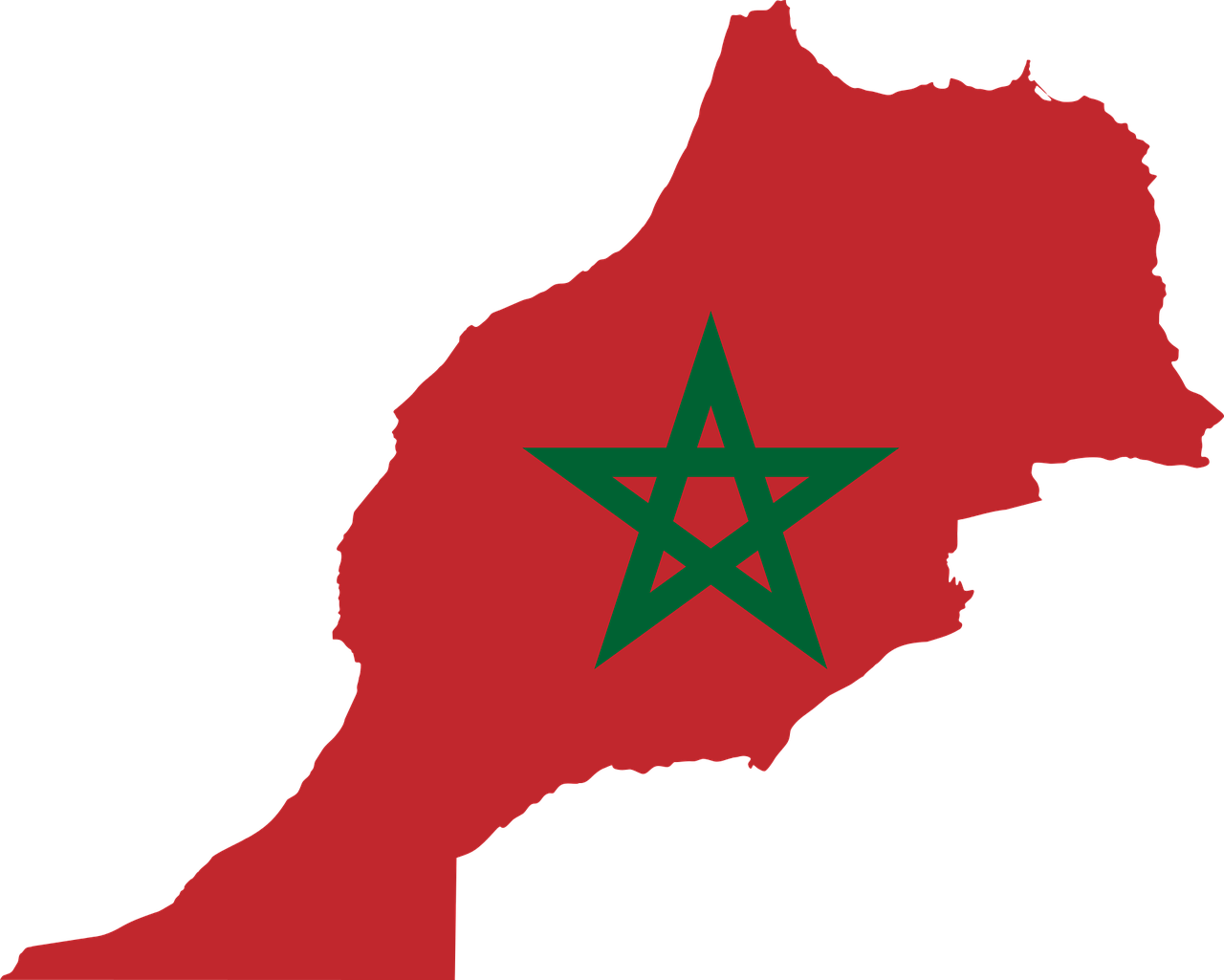 Marokas, Vėliava, Žemėlapis, Geografija, Kontūrai, Afrika, Šalis, Tauta, Sienos, Svg