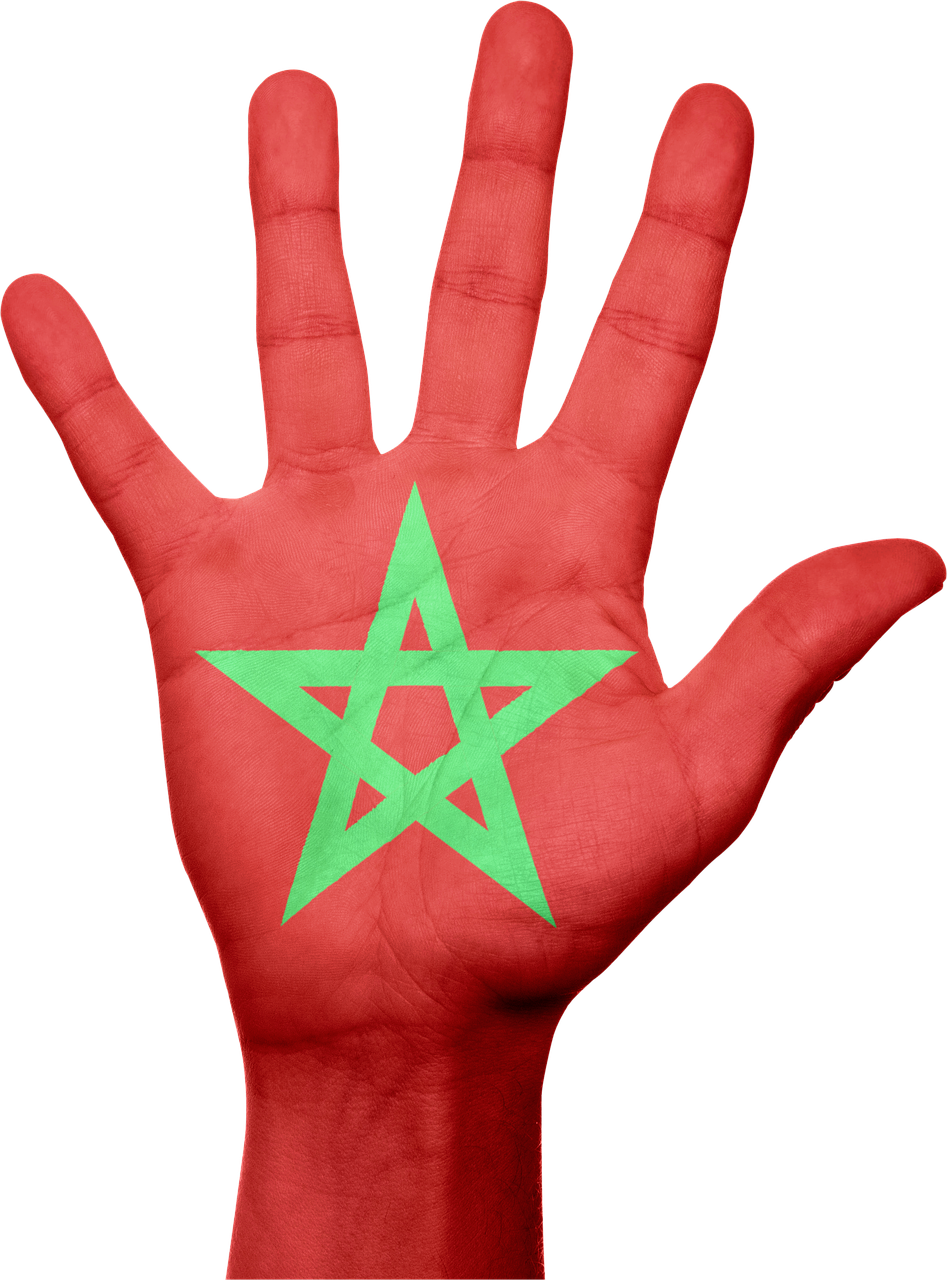 Marokas, Vėliava, Ranka, Simbolis, Nacionalinis, Ženklas, Patriotinis, Patriotizmas, Afrika, Nemokamos Nuotraukos