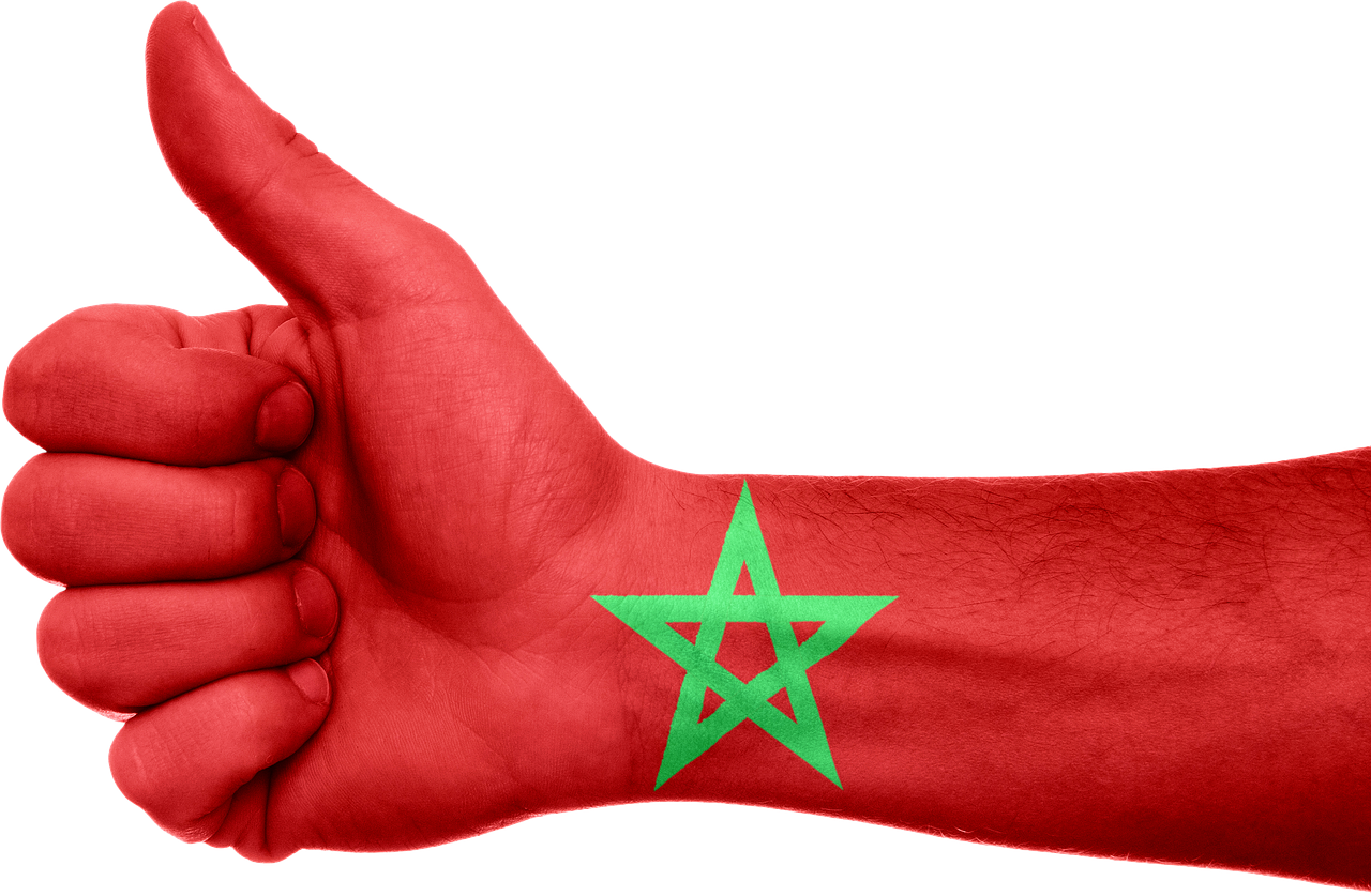 Marokas, Vėliava, Ranka, Simbolis, Nacionalinis, Ženklas, Patriotinis, Patriotizmas, Afrika, Nykščiai Aukštyn