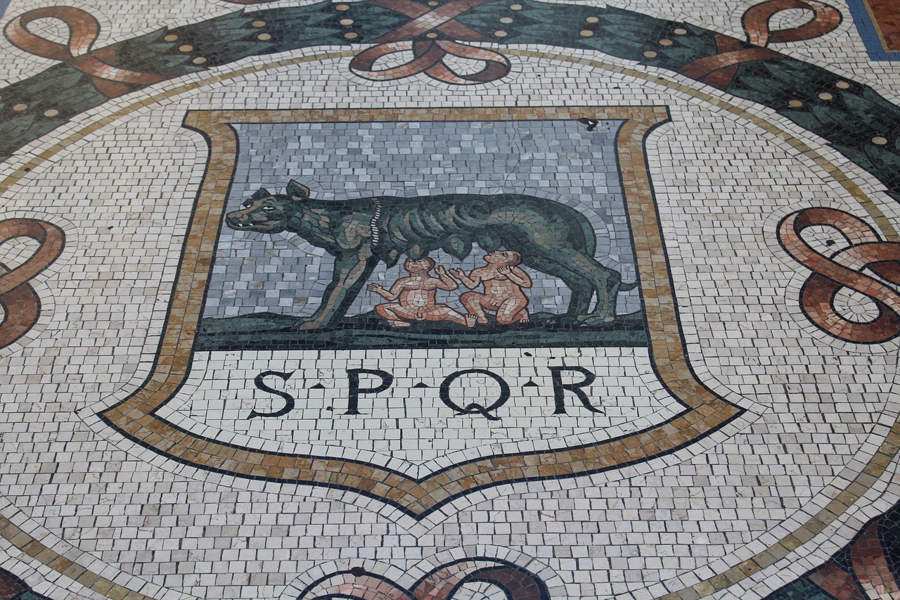 Mozaika, Milanas, Roma, Vilkas, Romulus, Remo, Lombardija, Italy, Simbolis, Nemokamos Nuotraukos