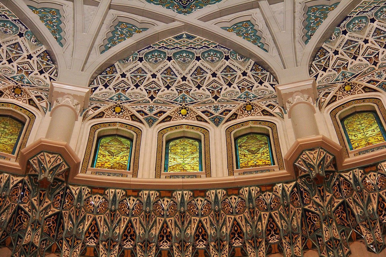 Mozaika,  Religija,  Apdaila,  Menas,  Ornate,  Sultono Qaboos Didžioji Mečetė,  Grand,  Mečetė,  Nuostabus,  Gražus