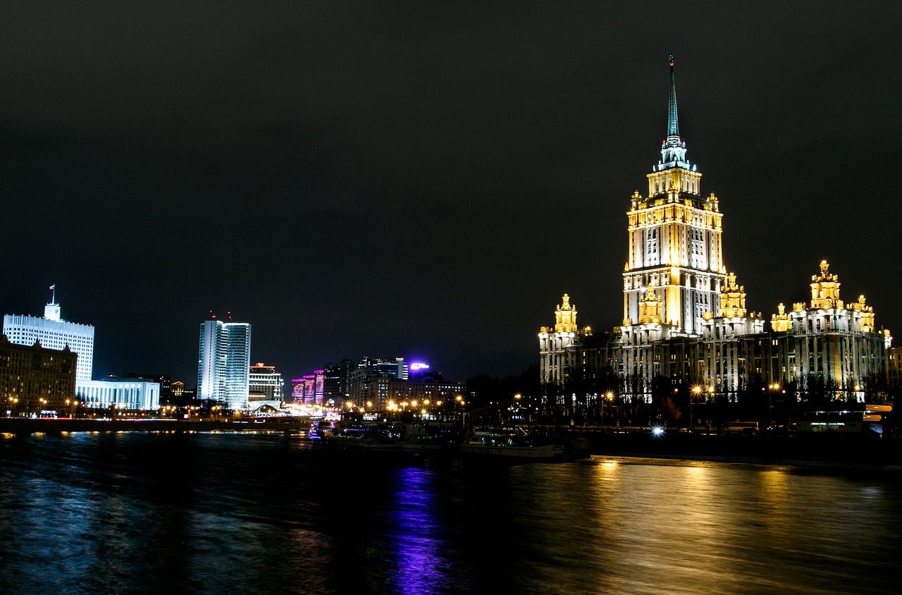 Moscow, Miestas, Naktis, Dangoraižiai, Naktinis Miestas, Gatvė, Naktiniai Žiburiai, Krantinė, Naktinis Vaizdas, Naktinės Nuotraukos
