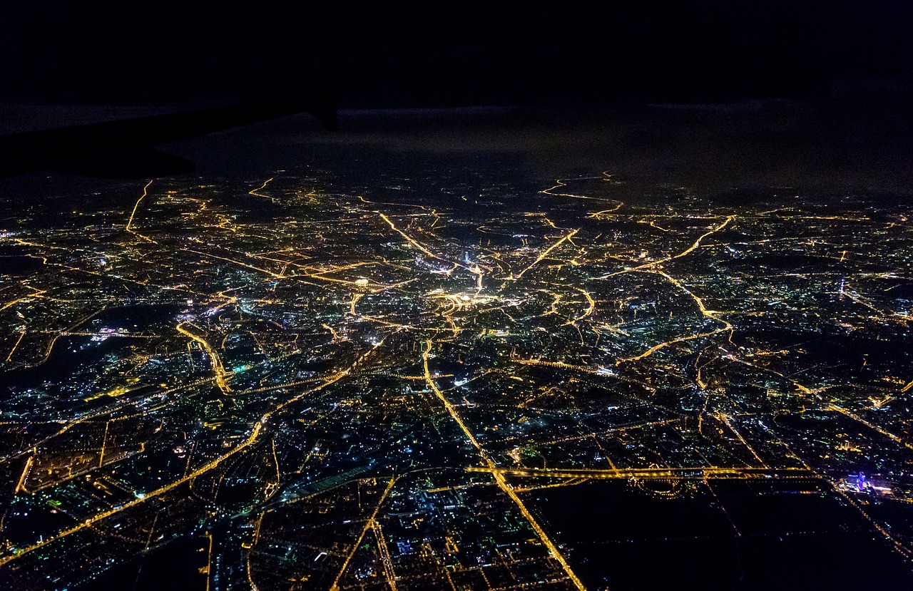 Moscow,  Naktis,  Žemėlapis,  Lėktuvas,  Vaizdas,  Oras,  Antena,  Lėktuvas,  Miestas,  Langas