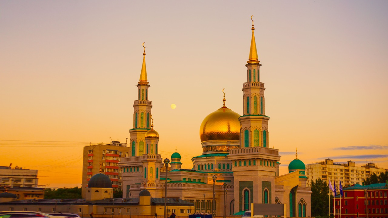 Maskvos Katedros Mečetė, Prospekt Mira, Ramadanas, Dangus, Mečetė, Panorama, Islamas, Balta Mečetė, Aya Sofia, Turizmas