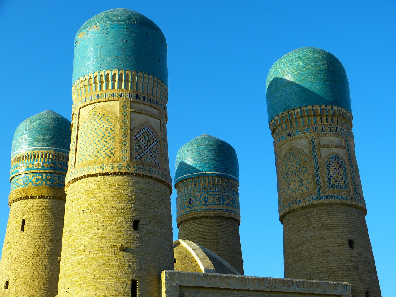 Mečetė, Nedidelis Choras, Keturi Minaretai, Minaretas, Melstis, Bukhara, Uzbekistanas, Nemokamos Nuotraukos,  Nemokama Licenzija