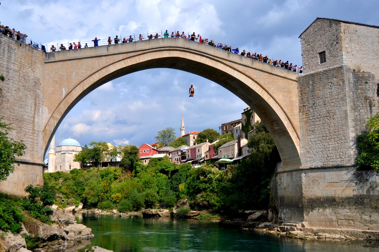Mostar, Senas Tiltas, Bosnija Ir Hercegovina, Turizmas, Paveldas, Europa, Kelionė, Istorija, Žinomas, Pritraukimas