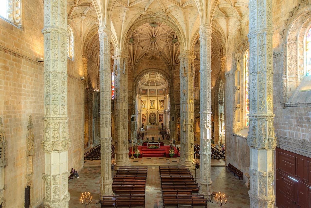 Mosteiro Dos Jerónimos, Lisbonas, Portugal, Unesco Pasaulio Paveldas, Jeronimo Vienuolynas, Bažnyčia, Nemokamos Nuotraukos,  Nemokama Licenzija
