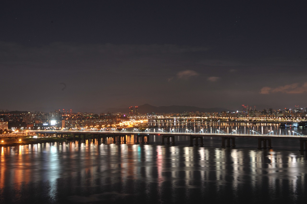 Judesio Tiltas,  Naktinis Vaizdas,  Han Upė,  Seulas, Nemokamos Nuotraukos,  Nemokama Licenzija