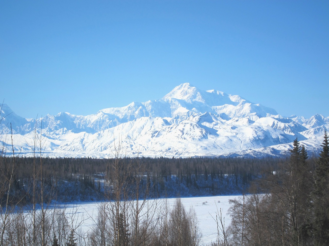Kalnas, Mckinley, Kraštovaizdis, Alaska, Nacionalinis Parkas, Denali, Denali Nacionalinis Parkas, Usa, Žiema, Sniegas