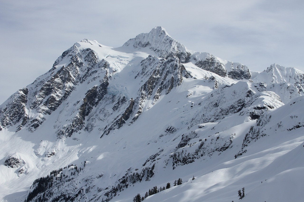 Kalno Shuksan, Shuksan, Kalnas, Žiema, Sniegas, Kaskados, Kraštovaizdis, Nemokamos Nuotraukos,  Nemokama Licenzija