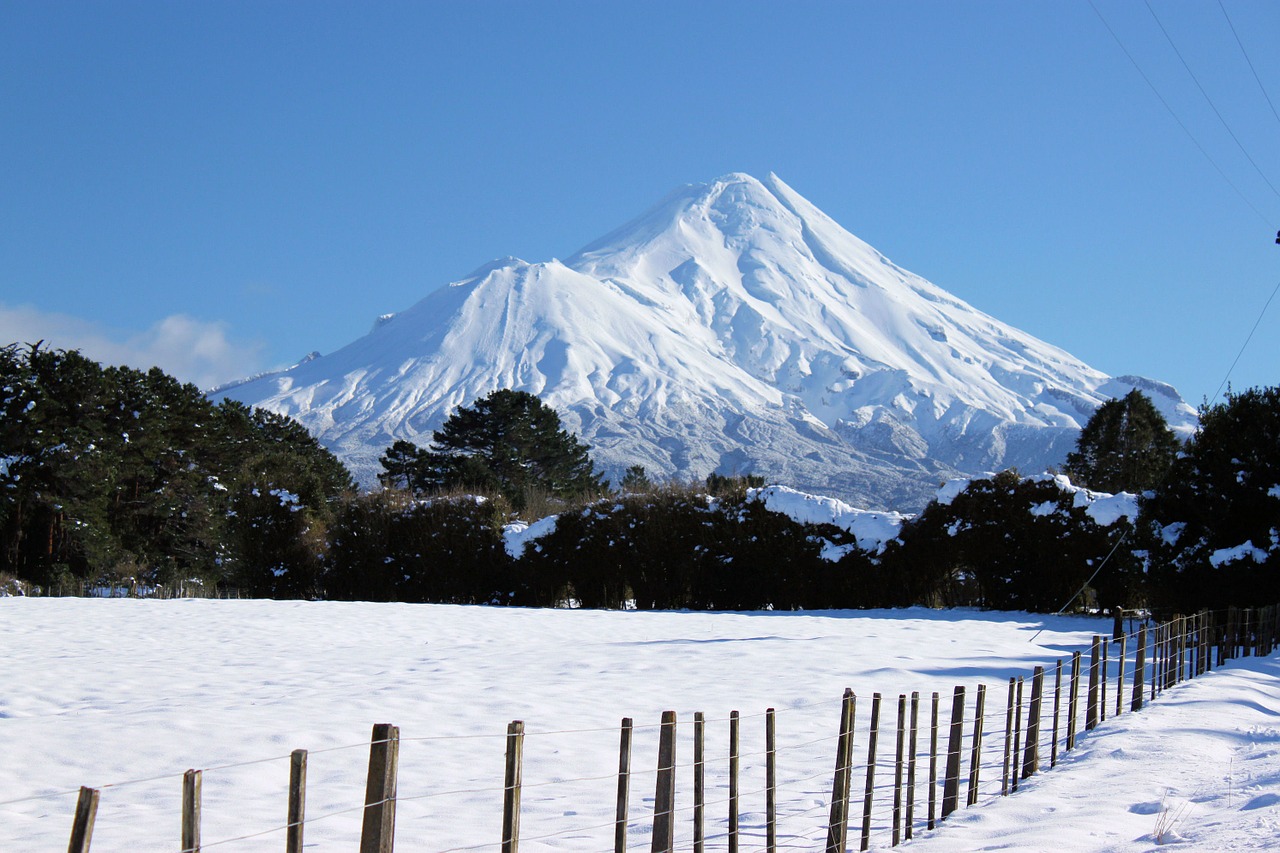 Kalno Taranaki, Kalnas, Sniego Kalnas, Sniegas, Žiema, Taranaki, Vaizdingas, Kraštovaizdis, Šiaurinė Sala, Naujoji Zelandija