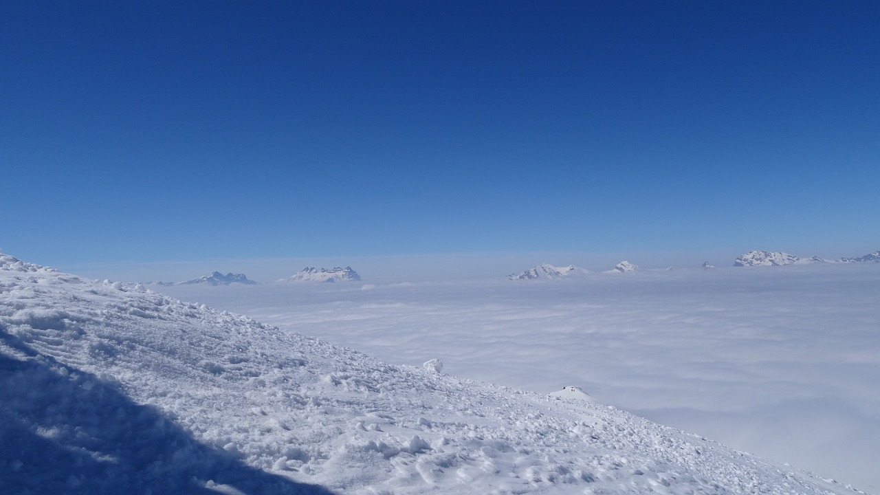 Kalnas, Alpės, Kraštovaizdis, Gamta, Aukščiausiojo Lygio Susitikimas, Hautes Alpes, Žiema, Slidinėjimas, Dangus, Mėlynas