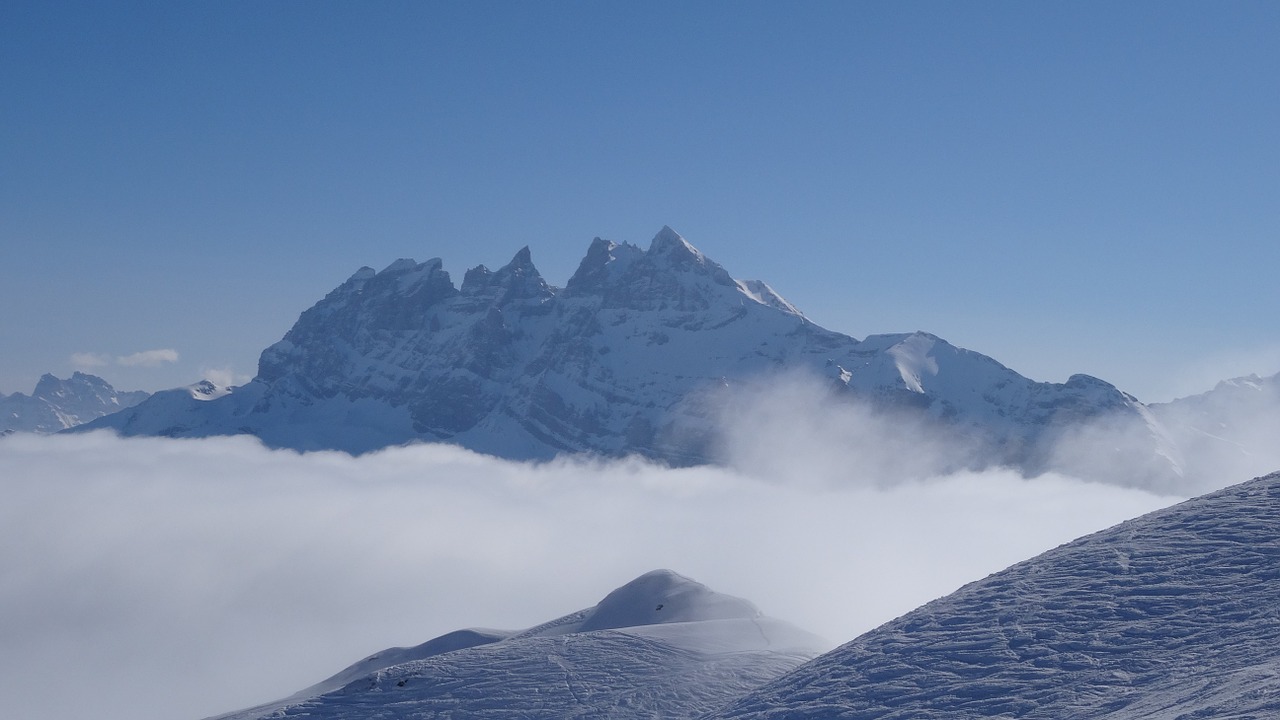 Kalnas, Alpės, Kraštovaizdis, Gamta, Aukščiausiojo Lygio Susitikimas, Hautes Alpes, Žiema, Slidinėjimas, Dangus, Mėlynas