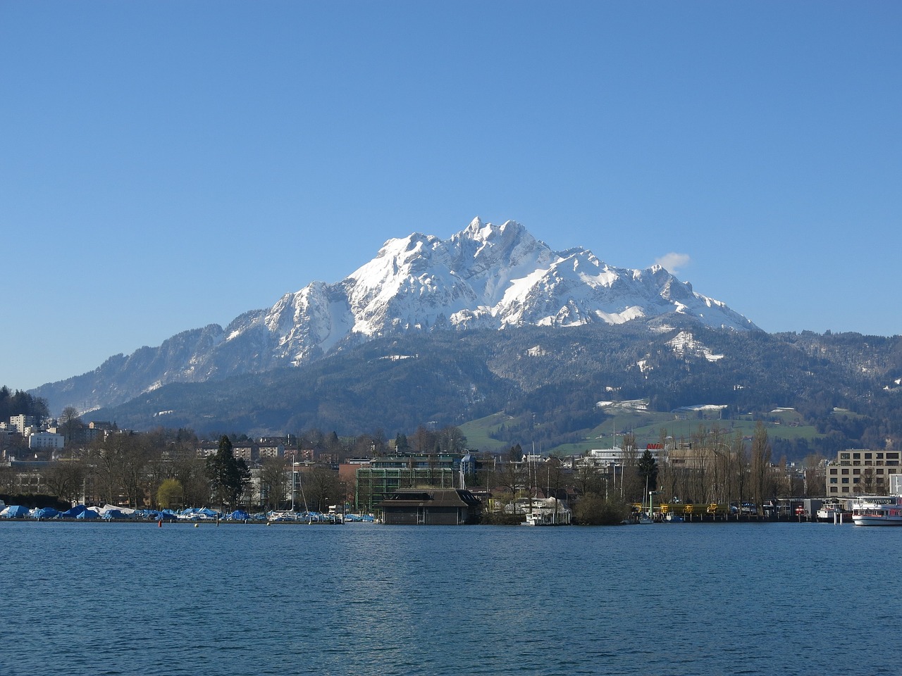 Kalnas, Ežeras, Kraštovaizdis, Vanduo, Vaizdingas, Liucernos, Šveicarija, Peizažas, Sniegas, Luzern