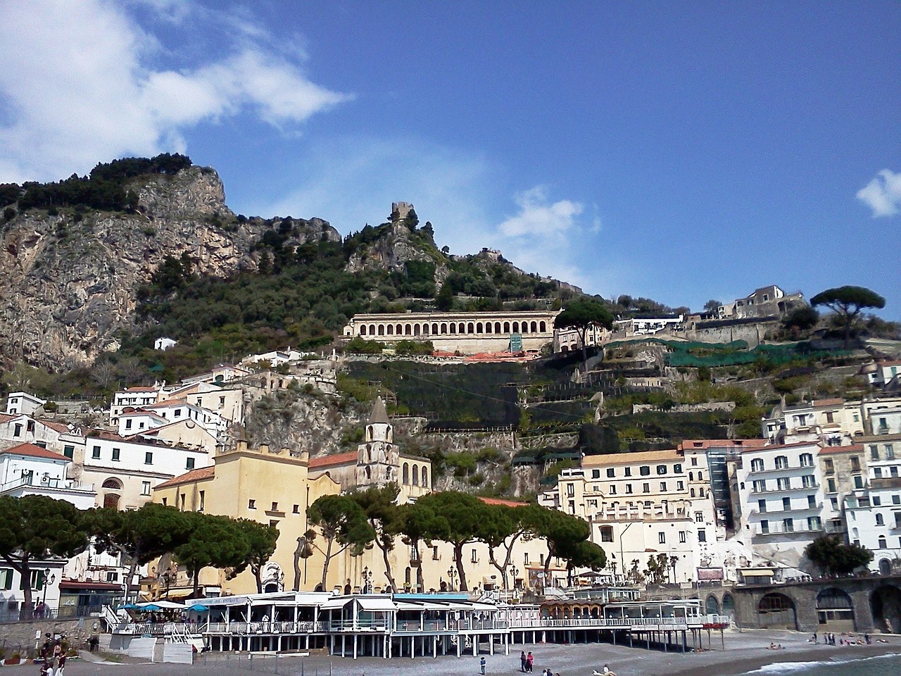 Kalnas, Miestas, Pastatai, Architektūra, Amalfi Pakrantė, Italy, Viduržemio Jūros, Vandenynas, Jūra, Papludimys