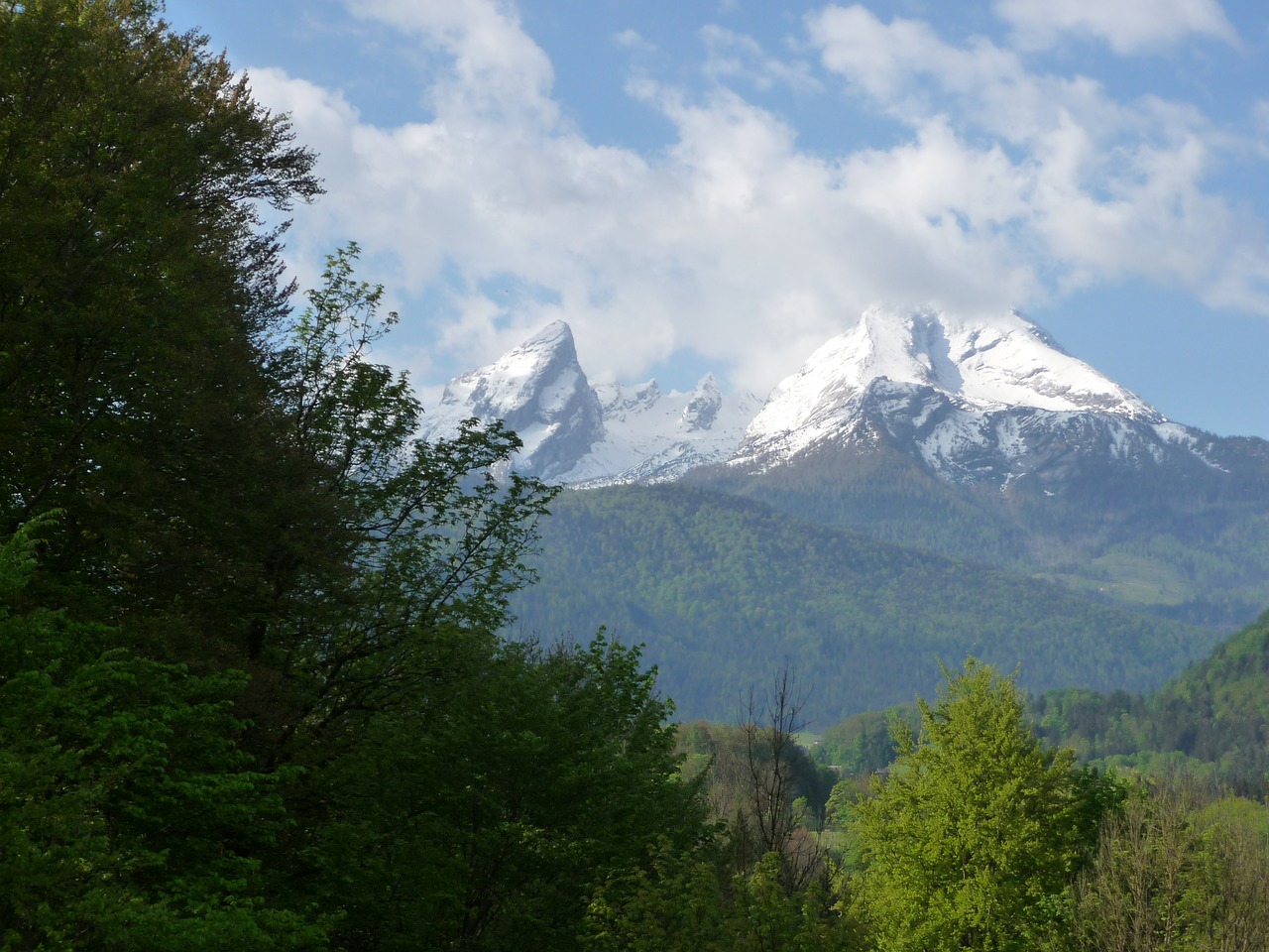 Kalnai, Watzmann, Debesys, Sniegas, Berchtesgadener Žemės, Vokietija, Alpių, Nemokamos Nuotraukos,  Nemokama Licenzija