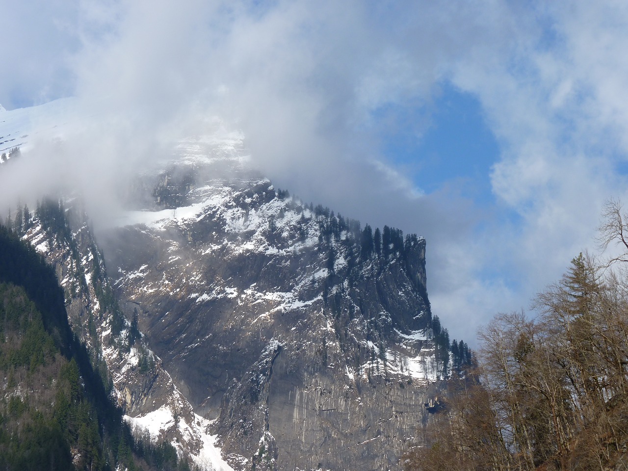 Kalnas, Alpių, Rūkas, Kraštovaizdis, Gamta, Sniegas, Kalnų Peizažas, Kalnai, Aukštis, Austria