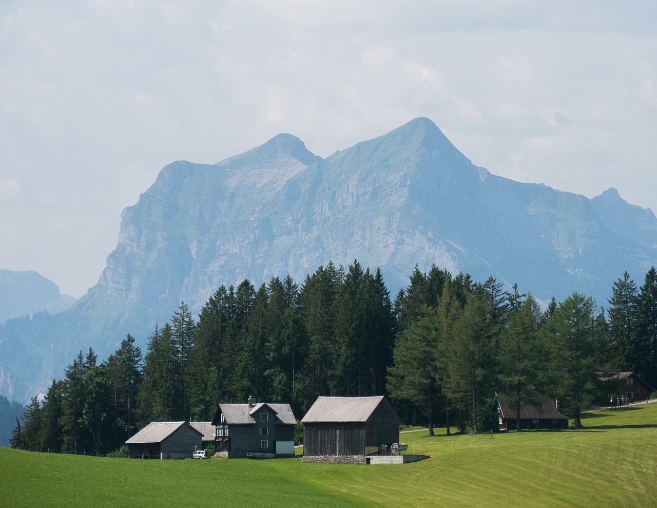 Kalnas, Alm, Namelis, Kraštovaizdis, Kalnai, Vaizdas, Alpių, Kalnų Peizažas, Šveicarija, Idiliškas