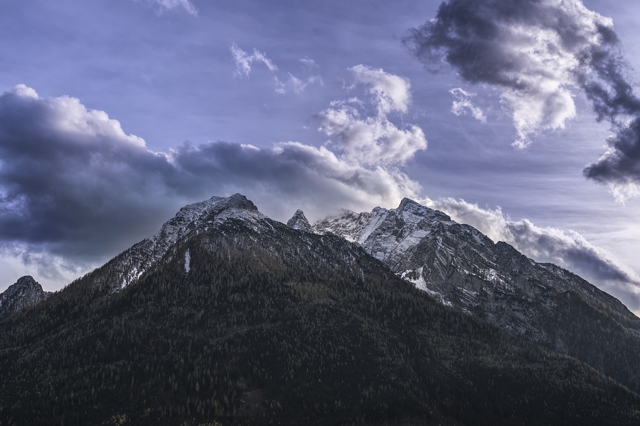 Kalnas, Abendstimmung, Debesys, Alpių, Bavarija, Watzmann, Gražus, Vaizdas, Nemokamos Nuotraukos,  Nemokama Licenzija