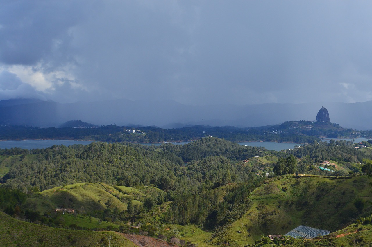 Kalnas, Kraštovaizdis, Panoraminis, Gamta, Dangus, Kolumbija, Peñol, Nemokamos Nuotraukos,  Nemokama Licenzija