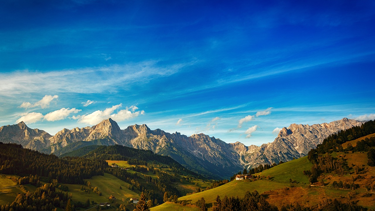Kalnas, Panorama, Gamta, Kelionė, Dangus, Mėlynas, Kraštovaizdis, Alpių, Cirrus, Debesys