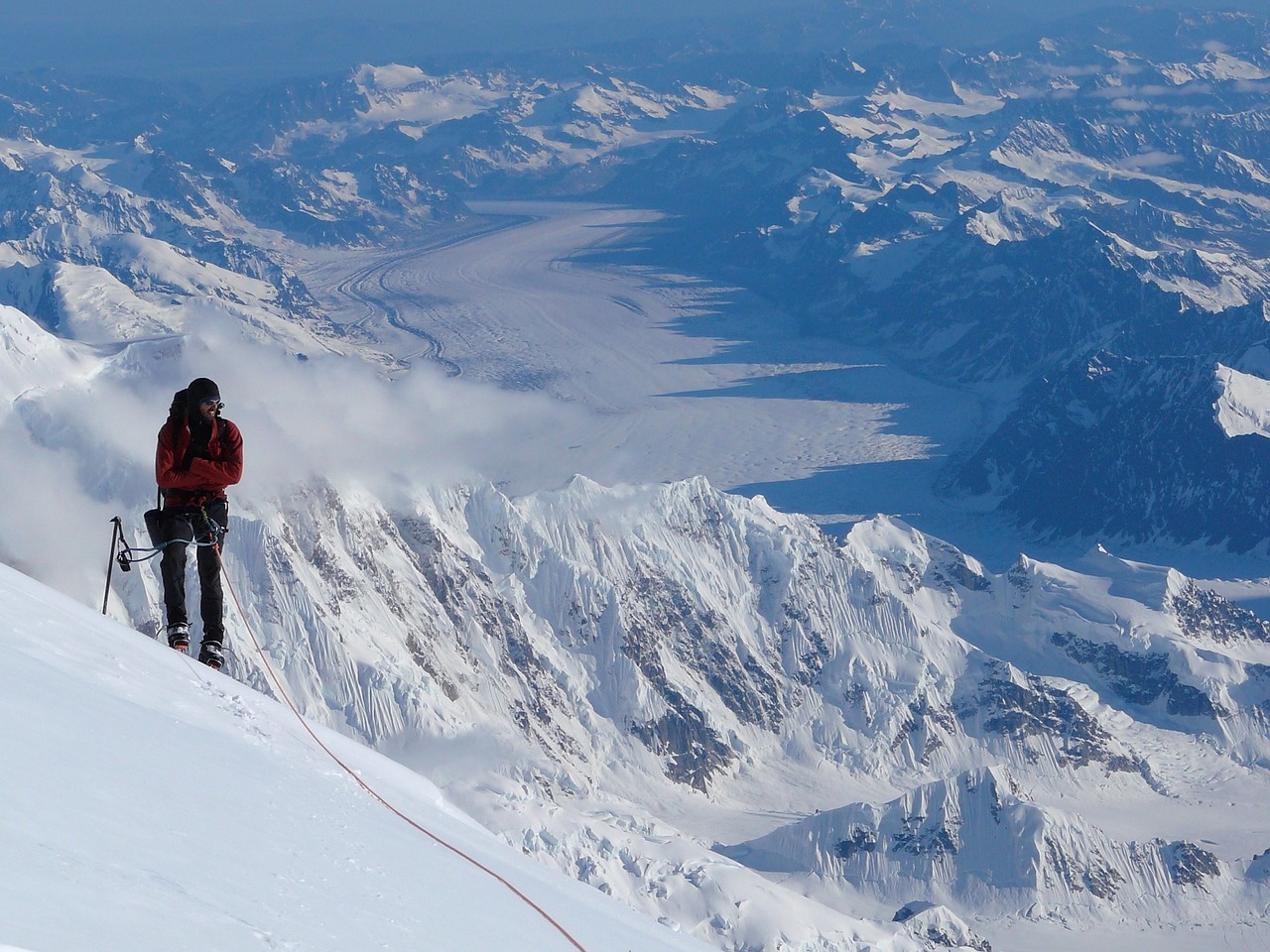 Kalnų Alpinistas, Aukščiausiojo Lygio Susitikimas, Viršuje, Sėkmė, Komandinis Darbas, Piko, Šaltas, Sniegas, Alpinizmas, Ekstremalios