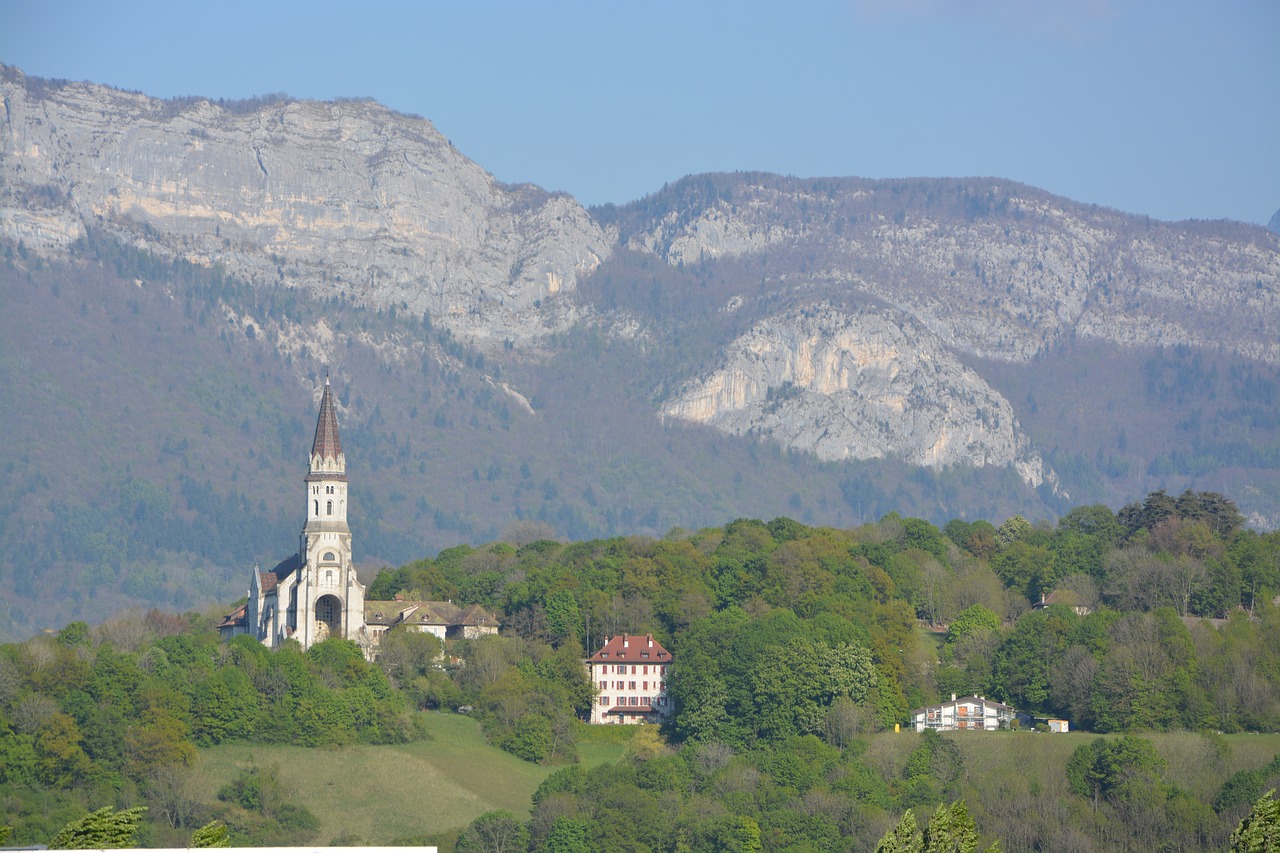 Kalnų Peizažas, Annecy, Haute Savoie, Bažnyčia, Namas, Chalet, Gamtos Kalnas, Kraštovaizdis, Žygiai, Panoraminis