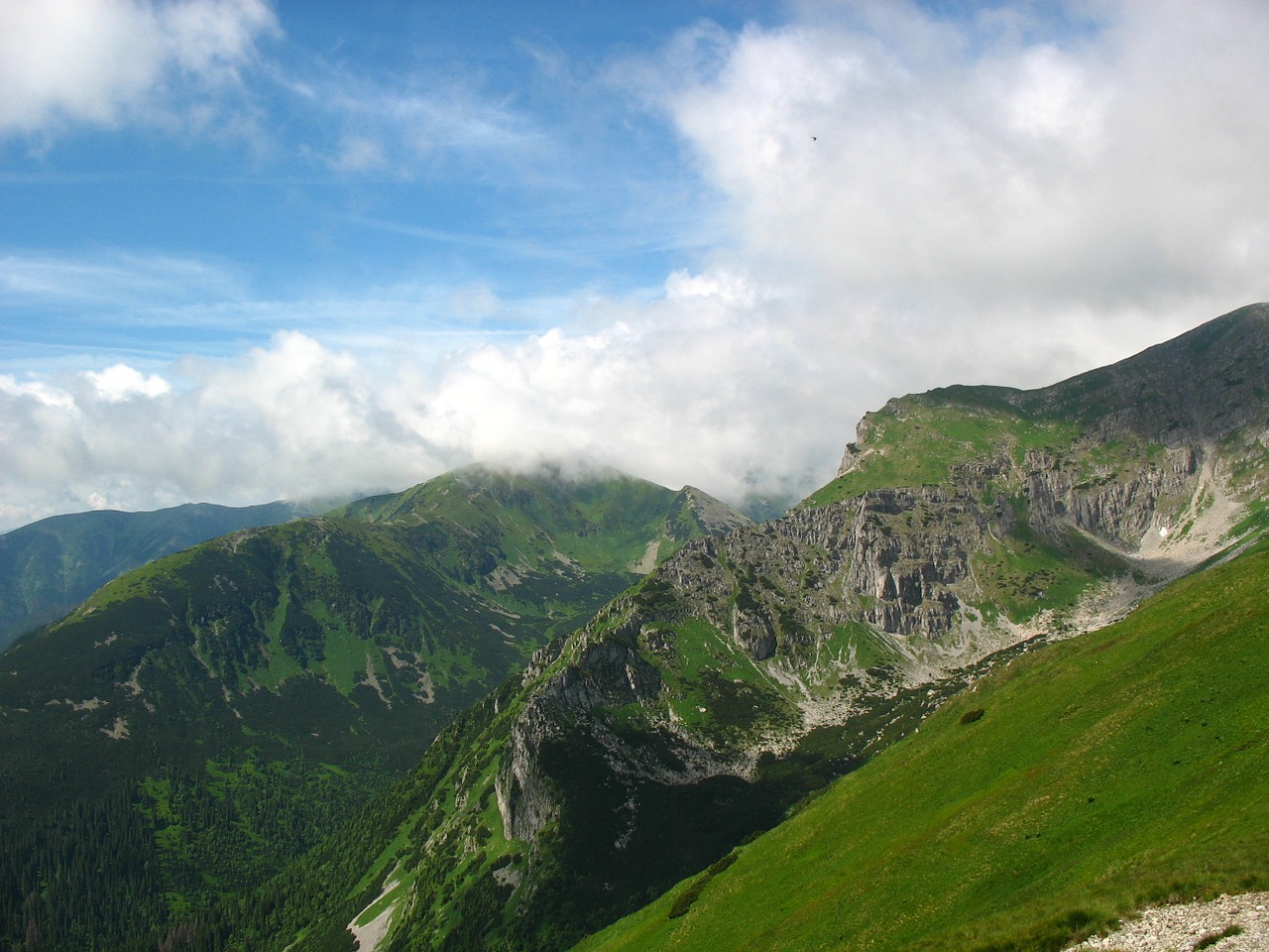 Kalnai, Tatry, Aukštas Tatras, Kraštovaizdis, Dangus, Vaizdas Iš Viršaus, Slovakija, Vasara, Kelionė, Turizmas
