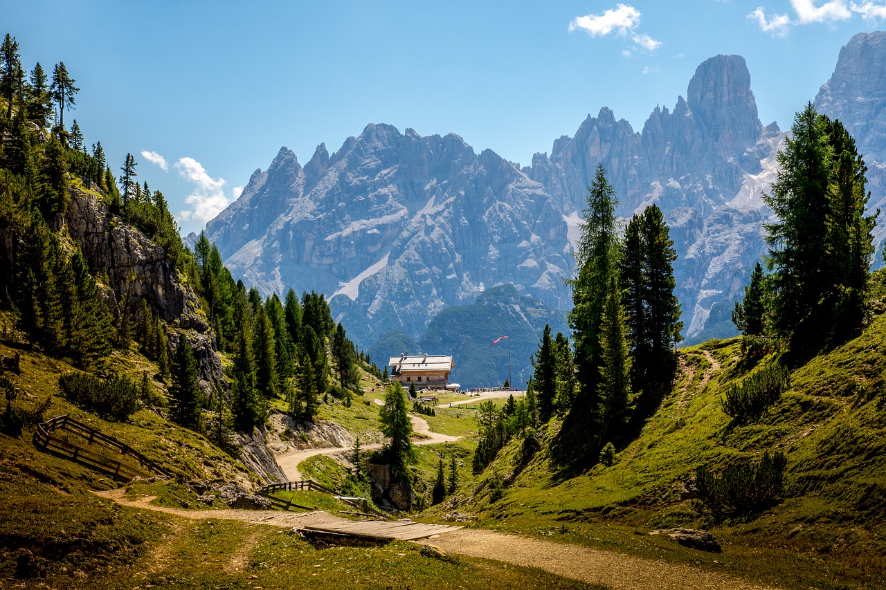 Kalnai, Alpių, Dolomitai, Italy, Kraštovaizdis, Ganykla, Aukšti Kalnai, Gamta, Sausas Akmenų Namelis, Toli