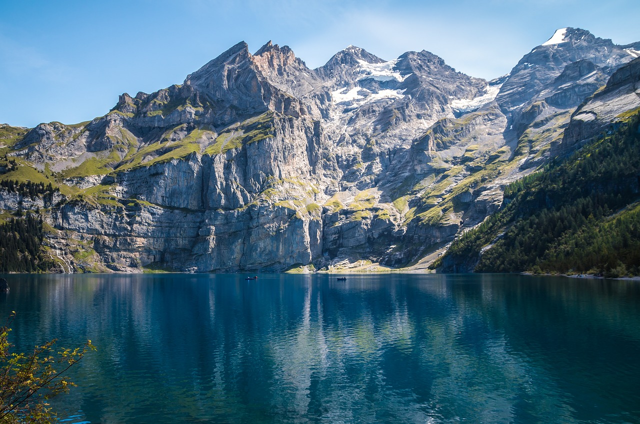 Kalnai, Ežeras, Bergsee, Šveicarija, Ežeras Oeschinen, Gamta, Kraštovaizdis, Kandersteg, Nemokamos Nuotraukos,  Nemokama Licenzija