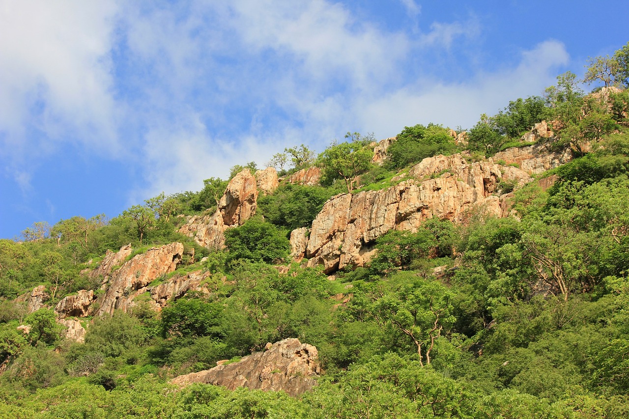 Kalnai, Žalias, Augalai, Akmenys, Akmenys, Uolingas, Kraštovaizdis, Kalvos, Hillside, Mėlynas