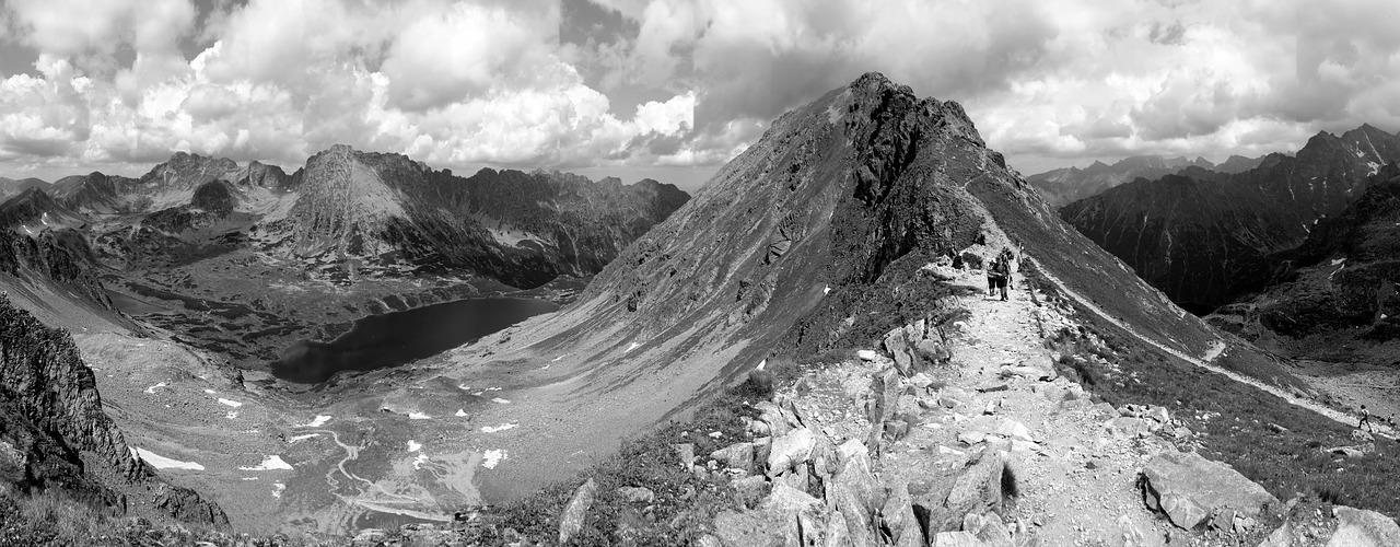 Kalnai, Tatry, Panorama, Kraštovaizdis, Juoda Ir Balta, Vaizdingai, Lenkija, Nemokamos Nuotraukos,  Nemokama Licenzija