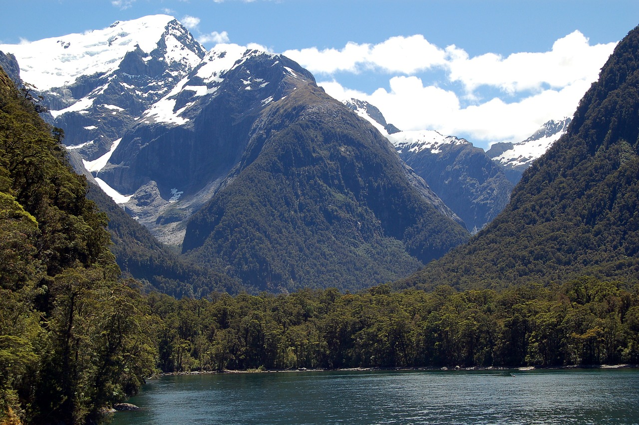 Kalnai, Ežeras, Naujoji Zelandija, Atostogos, Vaizdingas, Rojus, Sniegas, Scena, Smailės, Panorama
