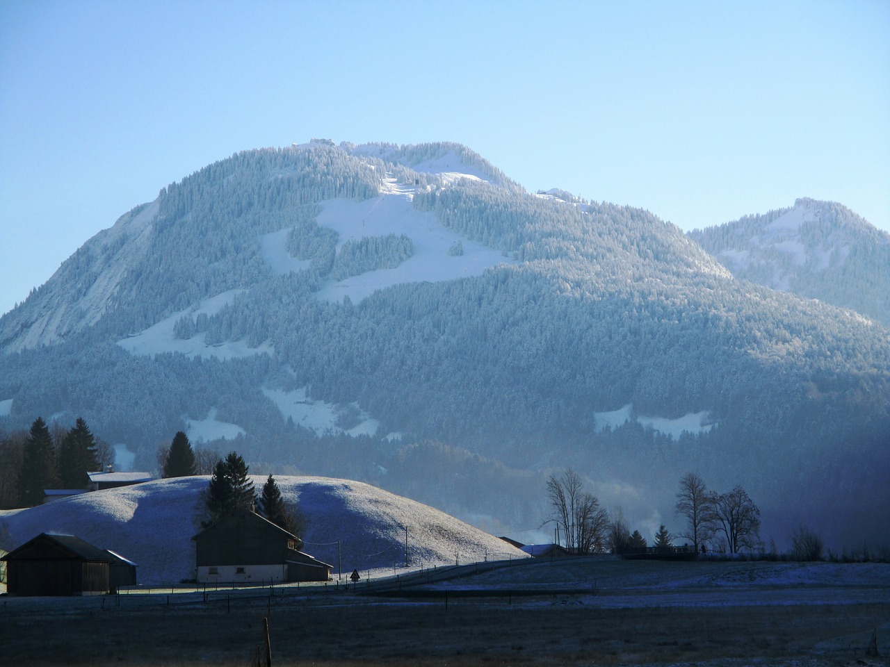 Kalnai, Gamta, Blogas Reuthe, Vorarlbergas, Žiema, Sniegas, Namai, Fono Paveikslėlis, Nemokamos Nuotraukos,  Nemokama Licenzija