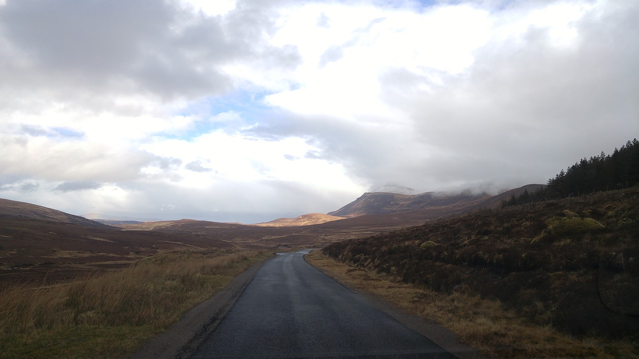 Kalnai, Škotija, Debesys, Kelias, Gamta, Vienas, Vienišas, Nemokamos Nuotraukos,  Nemokama Licenzija