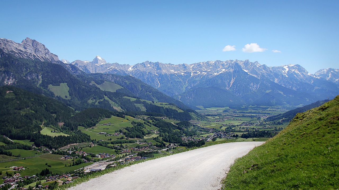 Kalnai, Austria, Alpių, Alm, Gamta, Kraštovaizdis, Toli, Panorama, Panorama, Perspektyva