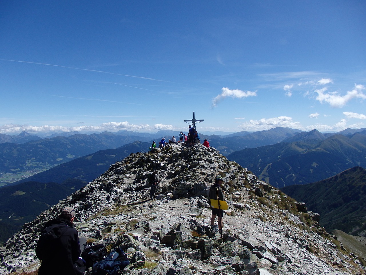 Kalnai, Didysis Blogis Akmuo, Supuvę Vyrai Tauern, Austria, Alpių, Styria, Kalnų Viršūnių Susitikimas, Viršūnių Susitikimas, Šventė, Nemokamos Nuotraukos