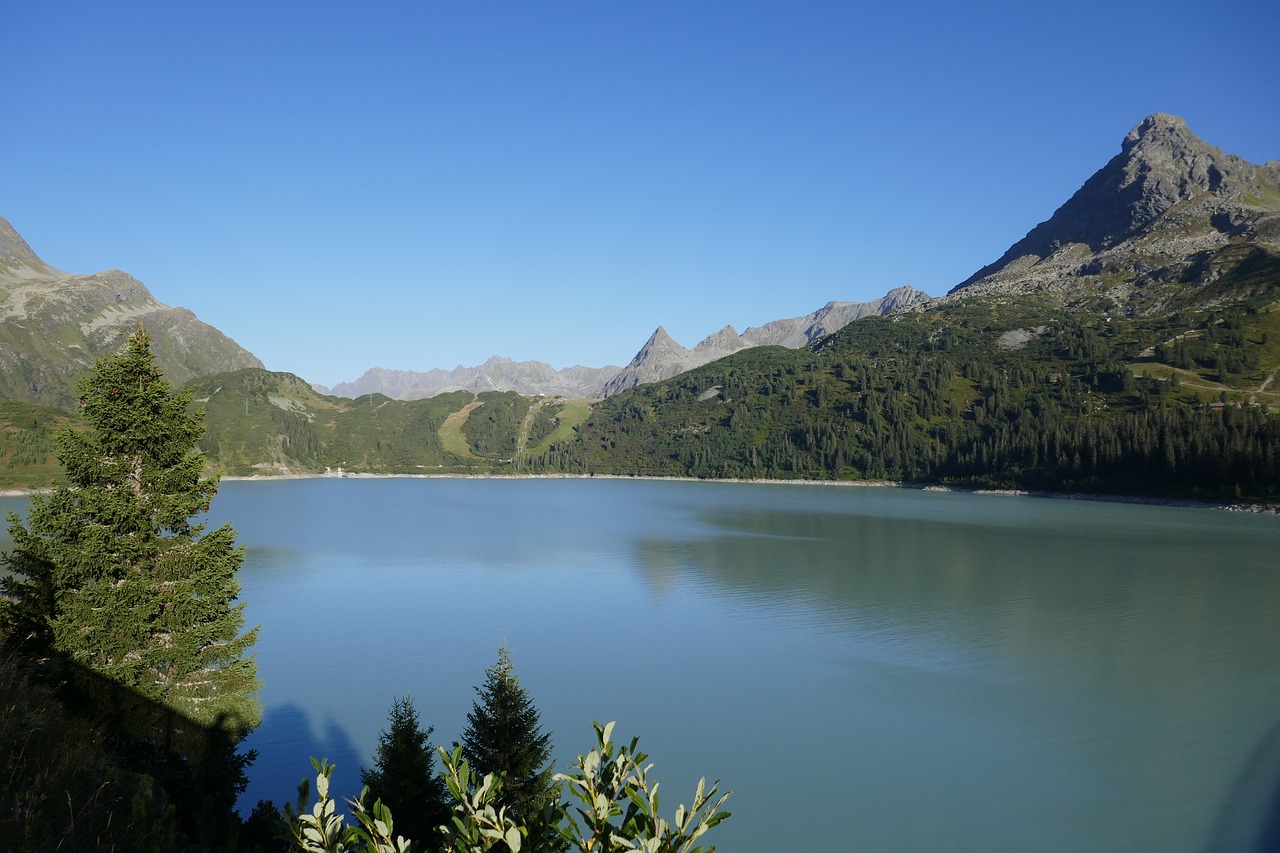 Kalnai, Ežeras, Vanduo, Kraštovaizdis, Nuotaika, Veidrodis, Gamta, Mėlynas, Dangus, Panorama